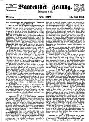 Bayreuther Zeitung Montag 13. Juli 1857