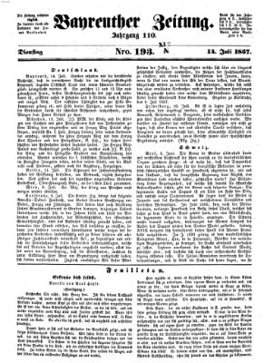 Bayreuther Zeitung Dienstag 14. Juli 1857