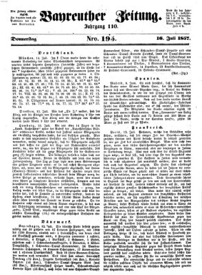 Bayreuther Zeitung Donnerstag 16. Juli 1857