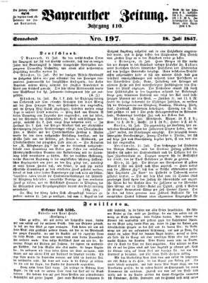 Bayreuther Zeitung Samstag 18. Juli 1857