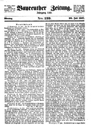 Bayreuther Zeitung Montag 20. Juli 1857