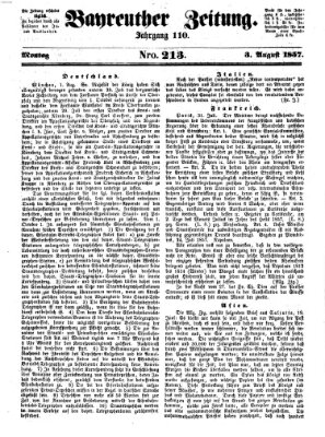 Bayreuther Zeitung Montag 3. August 1857