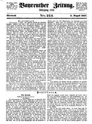 Bayreuther Zeitung Mittwoch 5. August 1857