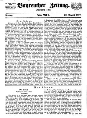 Bayreuther Zeitung Freitag 21. August 1857