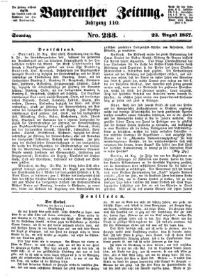 Bayreuther Zeitung Sonntag 23. August 1857