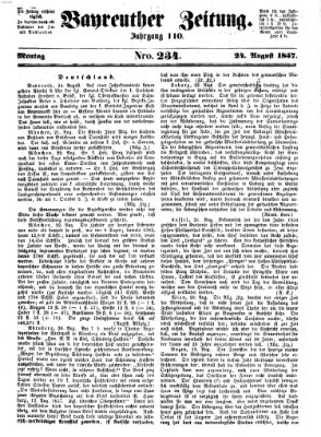 Bayreuther Zeitung Montag 24. August 1857