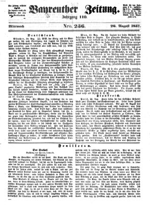 Bayreuther Zeitung Mittwoch 26. August 1857