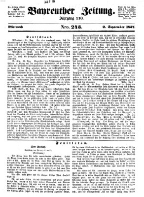 Bayreuther Zeitung Sonntag 2. August 1857