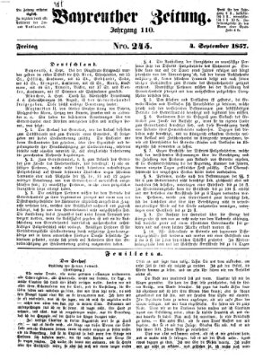 Bayreuther Zeitung Dienstag 4. August 1857