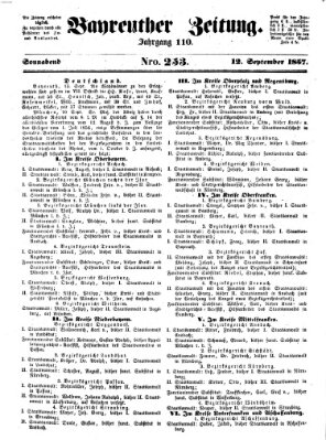 Bayreuther Zeitung Mittwoch 12. August 1857