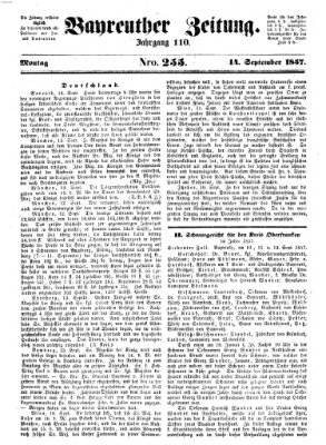 Bayreuther Zeitung Freitag 14. August 1857