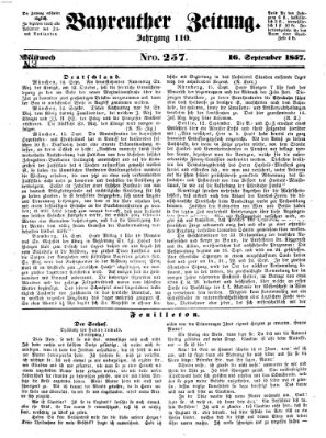 Bayreuther Zeitung Sonntag 16. August 1857