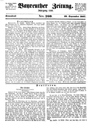 Bayreuther Zeitung Mittwoch 19. August 1857