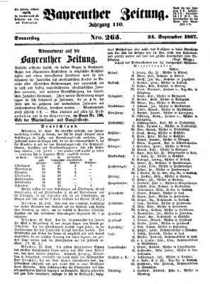 Bayreuther Zeitung Montag 24. August 1857