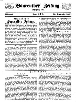 Bayreuther Zeitung Sonntag 30. August 1857