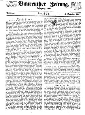 Bayreuther Zeitung Sonntag 4. Oktober 1857