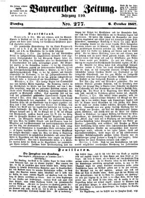 Bayreuther Zeitung Dienstag 6. Oktober 1857