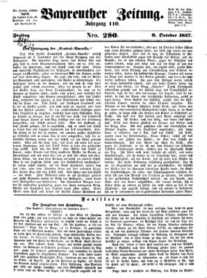 Bayreuther Zeitung Freitag 9. Oktober 1857