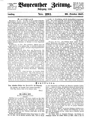 Bayreuther Zeitung Dienstag 20. Oktober 1857