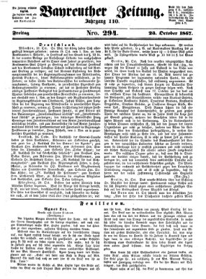 Bayreuther Zeitung Freitag 23. Oktober 1857