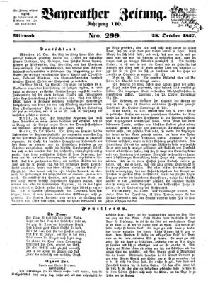 Bayreuther Zeitung Mittwoch 28. Oktober 1857