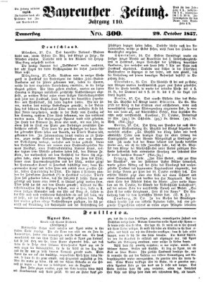 Bayreuther Zeitung Donnerstag 29. Oktober 1857