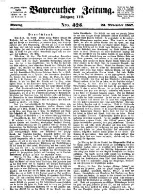 Bayreuther Zeitung Montag 23. November 1857