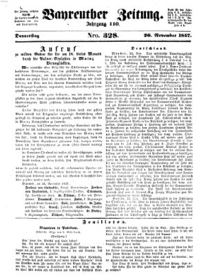 Bayreuther Zeitung Donnerstag 26. November 1857