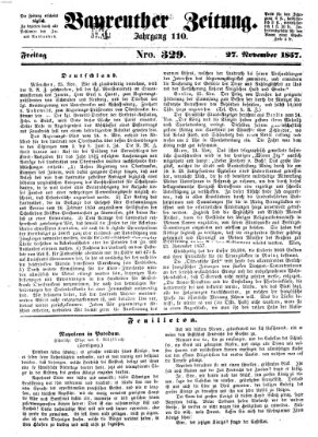 Bayreuther Zeitung Freitag 27. November 1857