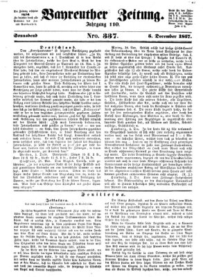 Bayreuther Zeitung Samstag 5. Dezember 1857