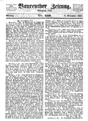 Bayreuther Zeitung Montag 7. Dezember 1857