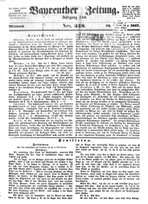 Bayreuther Zeitung Mittwoch 16. Dezember 1857