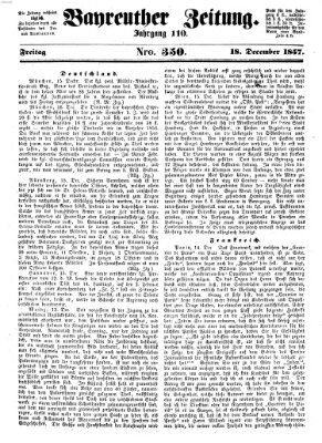 Bayreuther Zeitung Freitag 18. Dezember 1857