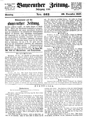 Bayreuther Zeitung Sonntag 20. Dezember 1857