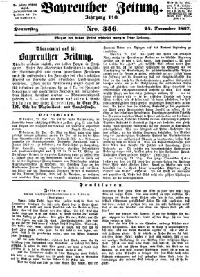 Bayreuther Zeitung Donnerstag 24. Dezember 1857