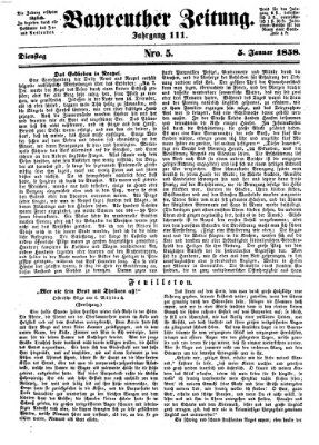 Bayreuther Zeitung Dienstag 5. Januar 1858