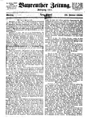 Bayreuther Zeitung Montag 11. Januar 1858