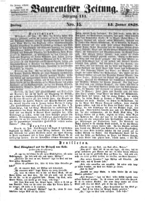 Bayreuther Zeitung Freitag 15. Januar 1858