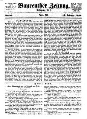 Bayreuther Zeitung Freitag 19. Februar 1858