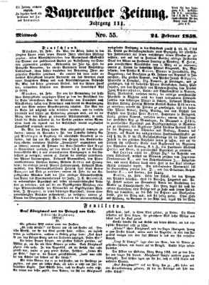 Bayreuther Zeitung Mittwoch 24. Februar 1858