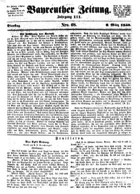 Bayreuther Zeitung Dienstag 9. März 1858