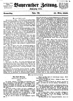 Bayreuther Zeitung Donnerstag 11. März 1858