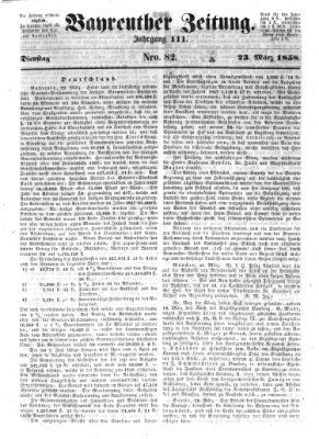 Bayreuther Zeitung Dienstag 23. März 1858