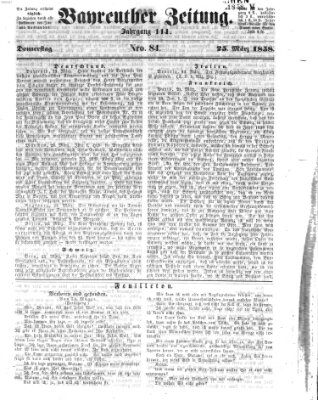 Bayreuther Zeitung Donnerstag 25. März 1858