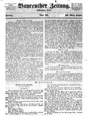 Bayreuther Zeitung Freitag 26. März 1858