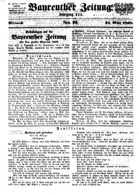 Bayreuther Zeitung Mittwoch 31. März 1858