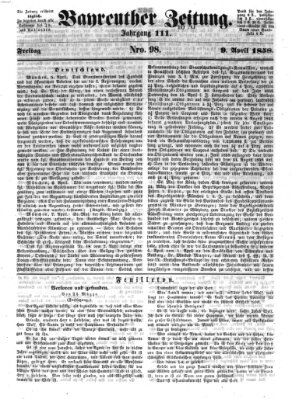 Bayreuther Zeitung Freitag 9. April 1858