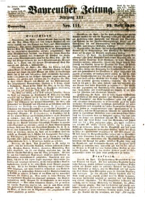 Bayreuther Zeitung Donnerstag 22. April 1858