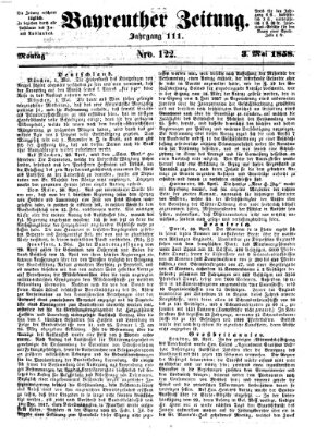 Bayreuther Zeitung Montag 3. Mai 1858