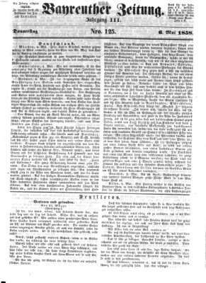 Bayreuther Zeitung Donnerstag 6. Mai 1858